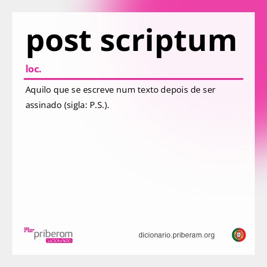 Significado de post scriptum